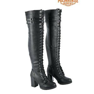Milwaukee Riders Goth Punk Leather Combat Boots